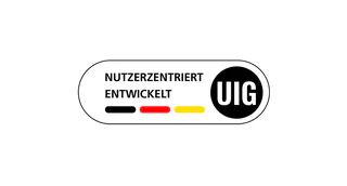 Auszeichnungssiegel UIG Nutzerzentriert Entwickelt
