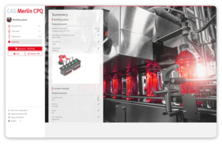 CAS Merlin CPQ Customer CPQ Screen